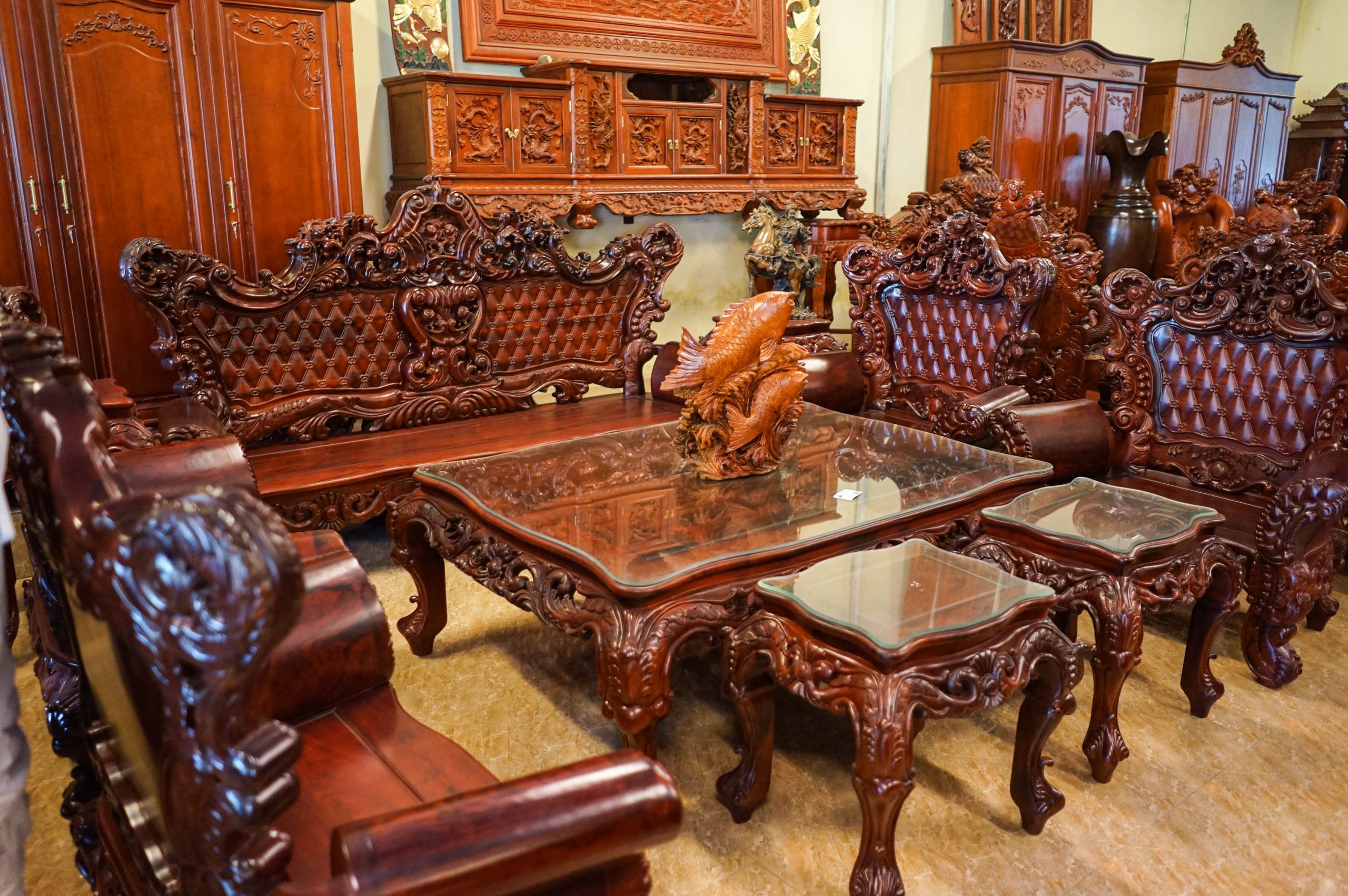 Bàn ghế gỗ hương Việt Nam