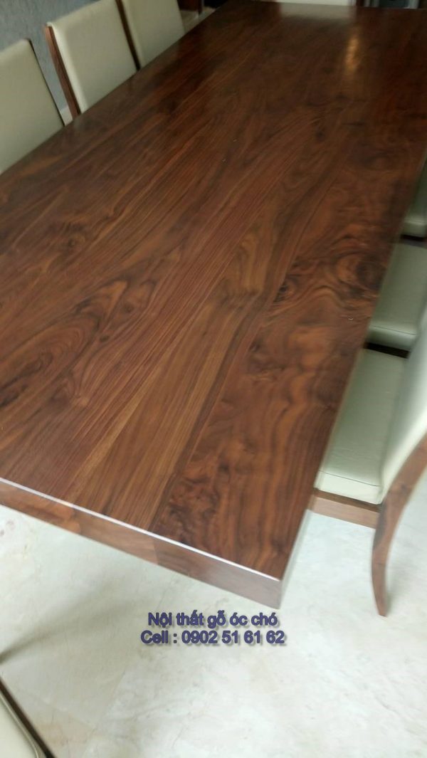 Bàn Ghế Gỗ Óc Chó Bọc Nệm Da - Hình ảnh 4