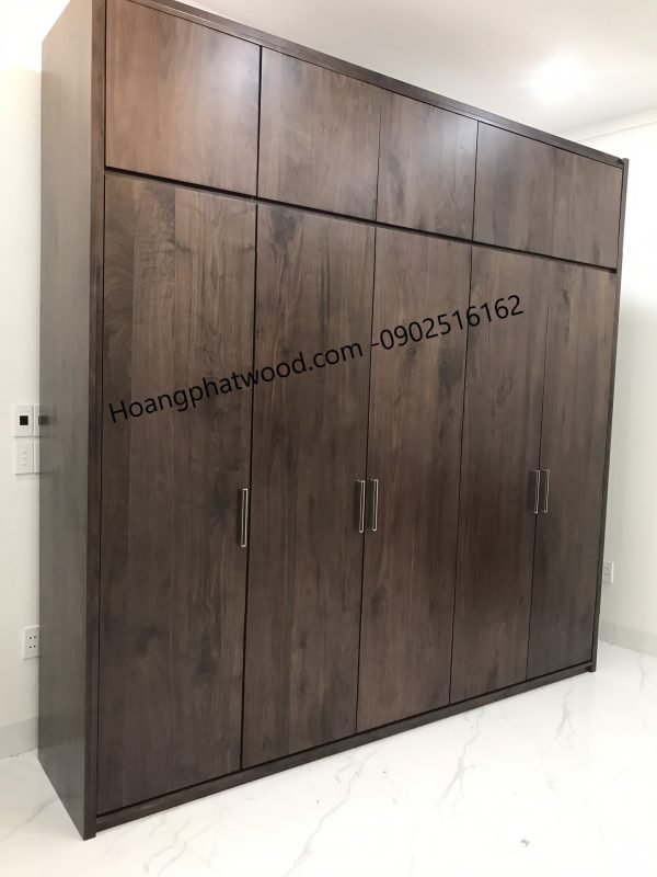 Tủ áo gỗ óc chó 5 cánh