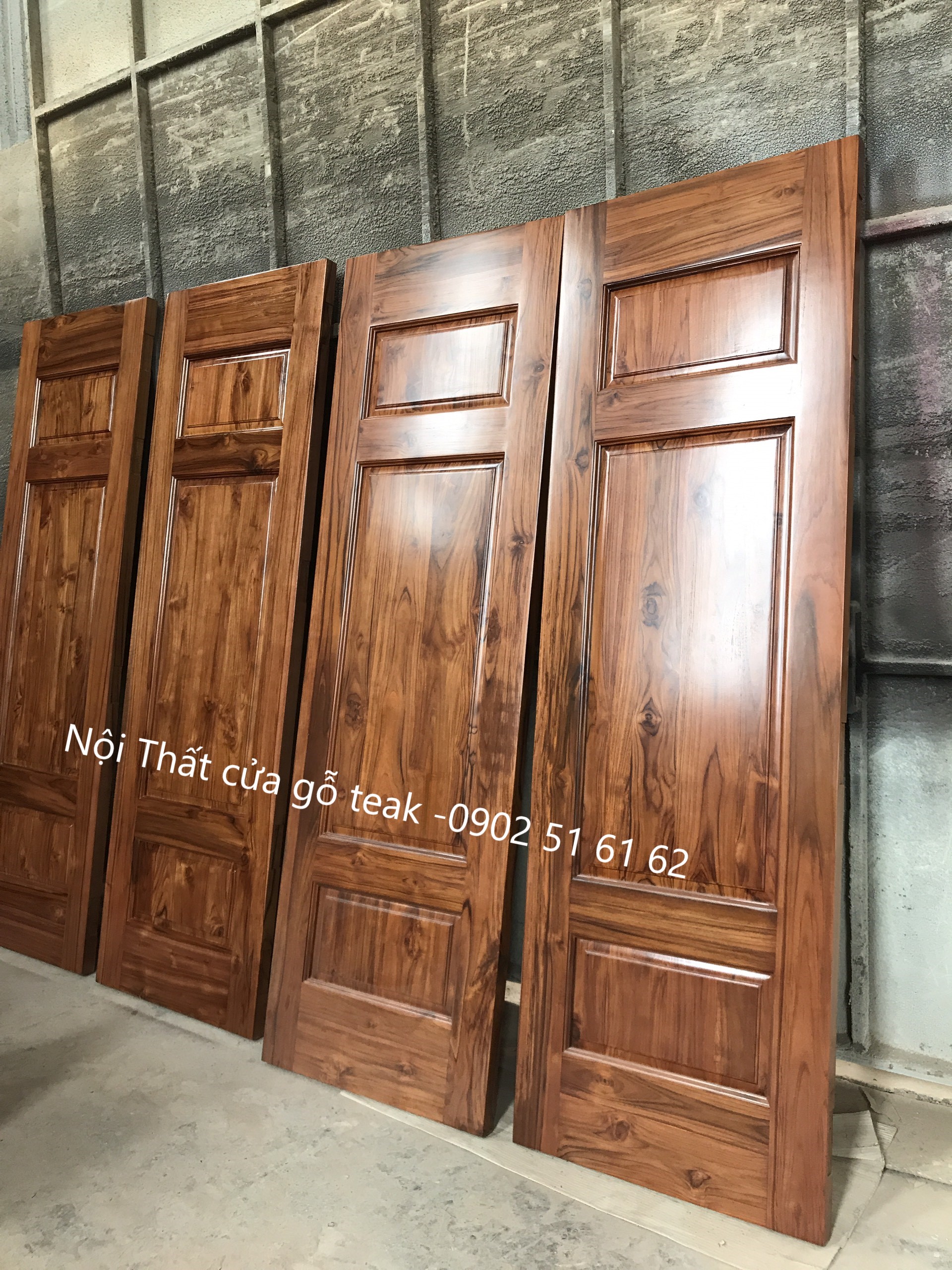 Cửa 4 cánh gỗ teak