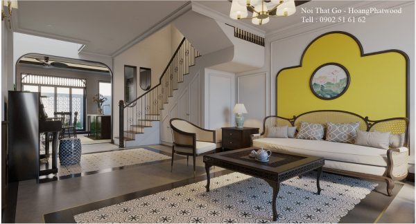 Sofa kiểu indochine phòng khách