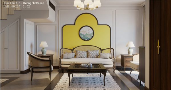 Sofa kiểu indochine phòng khách - Hình ảnh 2