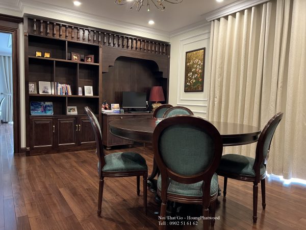 Mẫu bàn tròn gỗ óc chó - Hình ảnh 5