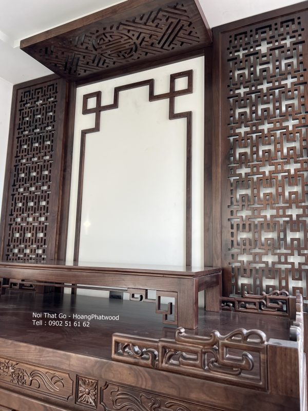Bàn thờ tổ tiên gỗ óc chó - Hình ảnh 6