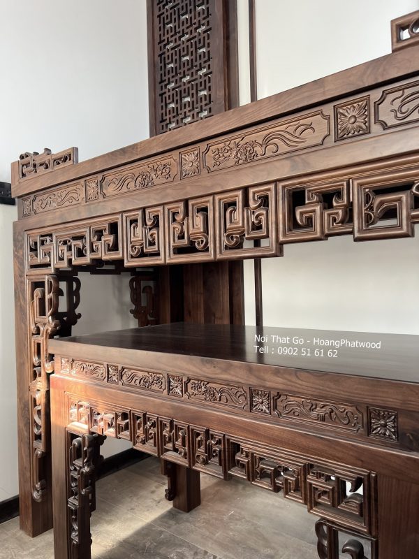 Bàn thờ tổ tiên gỗ óc chó - Hình ảnh 5
