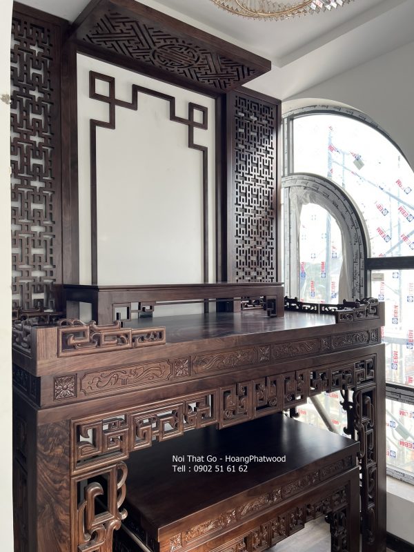Bàn thờ tổ tiên gỗ óc chó - Hình ảnh 3