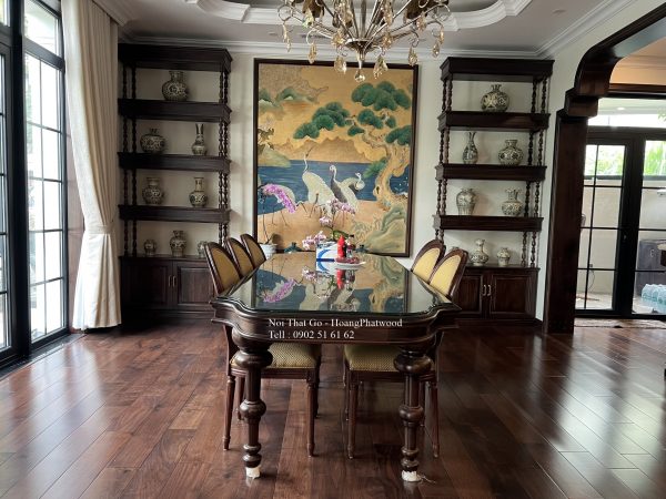 Bàn làm việc gỗ óc chó tự nhiên - Hình ảnh 5