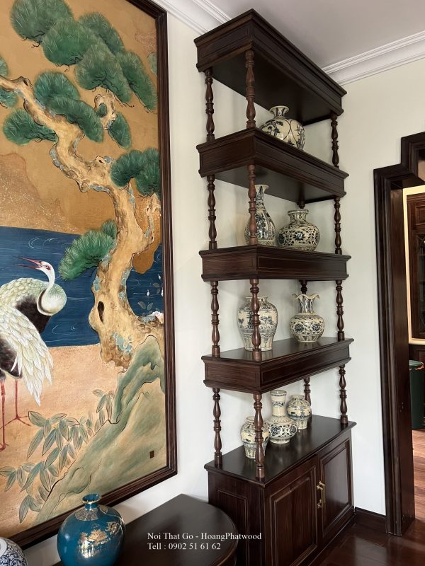 Kệ gỗ trang trí kiểu indochine - Hình ảnh 5