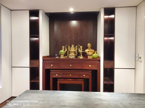 Bàn thờ gỗ hương đỏ lào