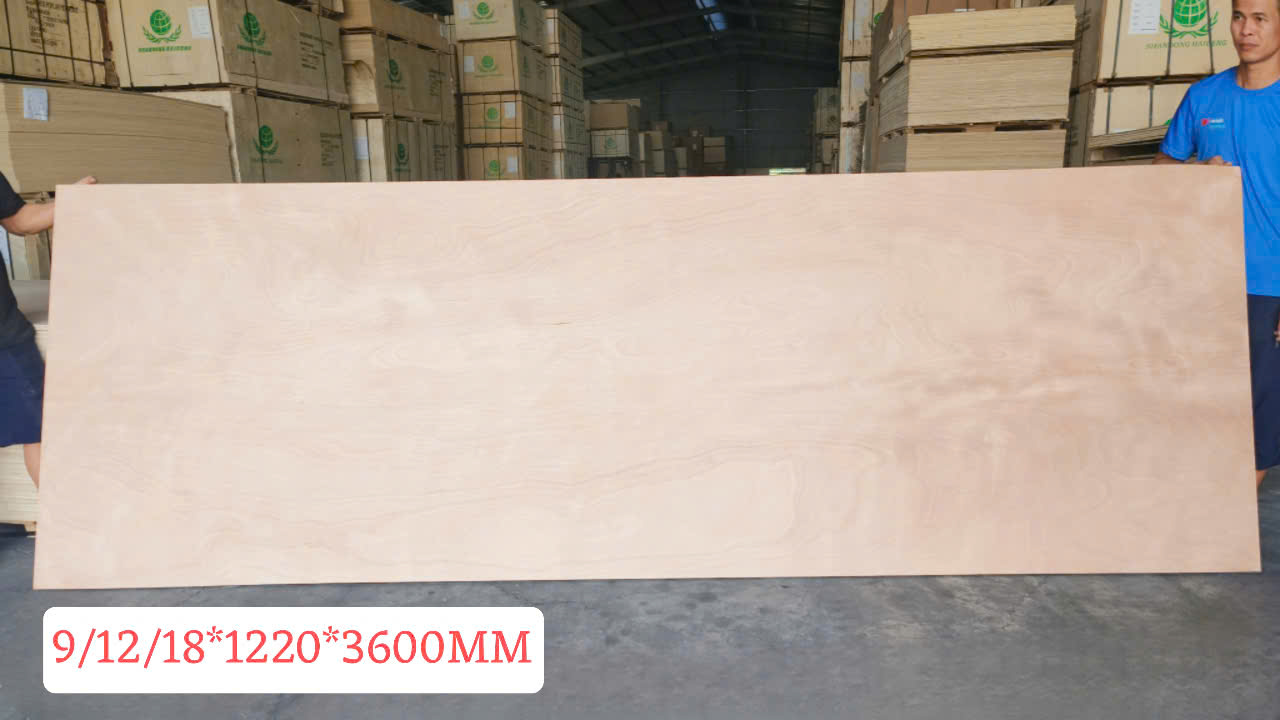 Dòng ván plywood khổ lớn : 1220 x 3050Độ dày : 9mm, 12mm, 15mm, 18mm