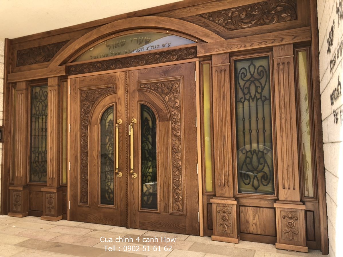 Cửa gỗ đẹp 1-2-4 cánh - Cửa chính 4 cánh